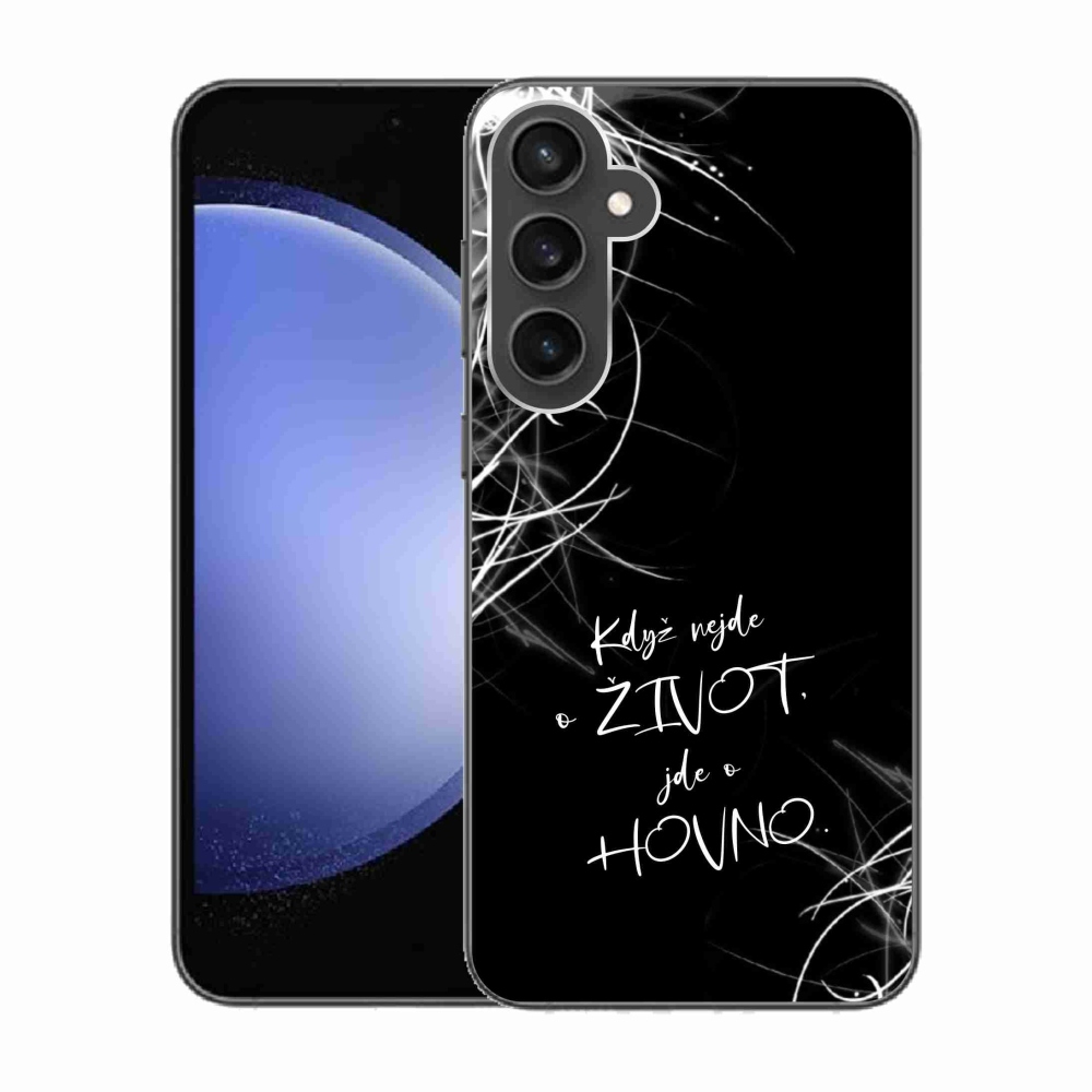 Gél borítás mmCase Samsung Galaxy S23 FE - vicces szöveg 16 fekete háttér