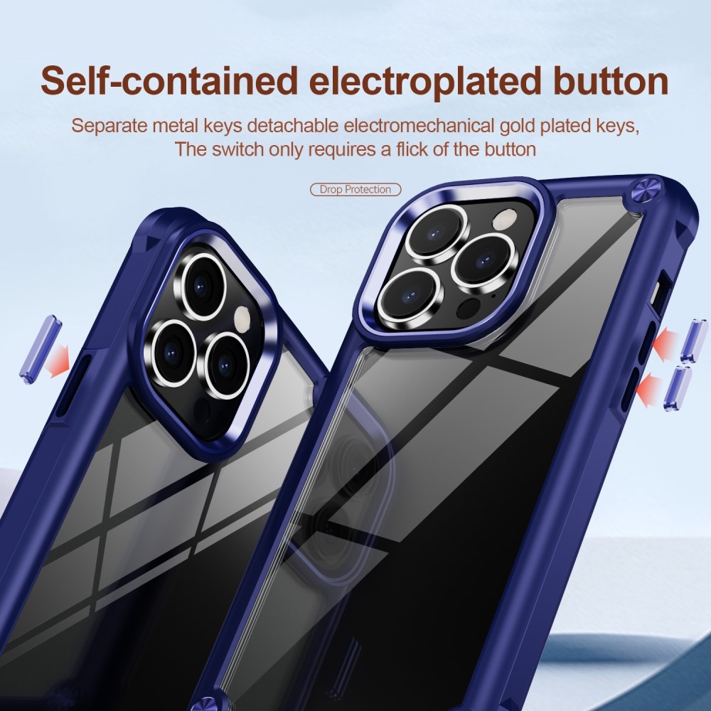 Gél tok fix hátlappal iPhone 15 Pro Max készülékhez - kék