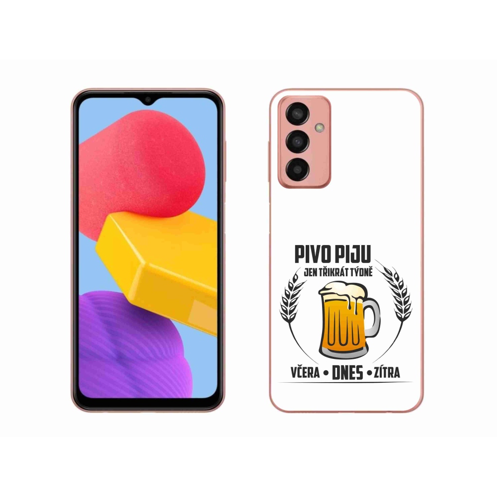 Gél borítás mmCase Samsung Galaxy M13 készülékhez - sör motívum fehér háttérrel