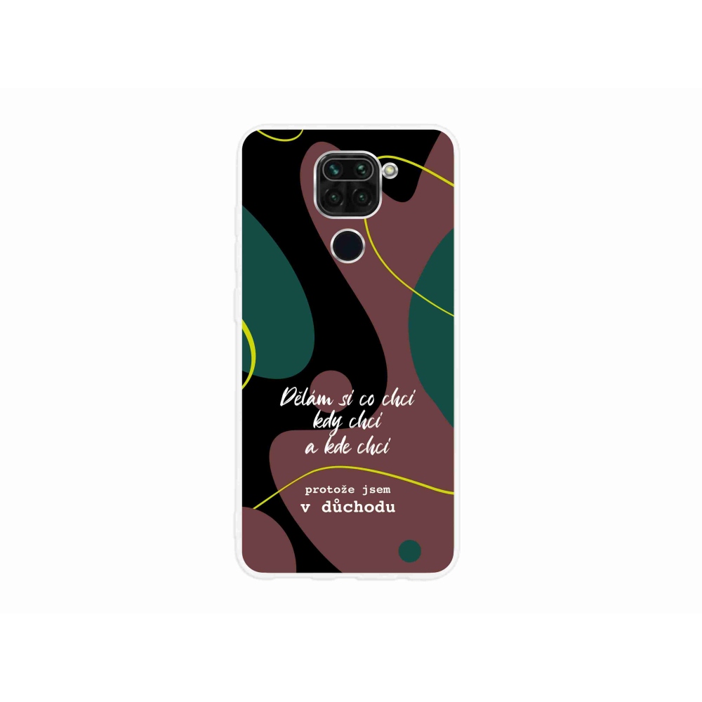 Gél borító mmCase a Xiaomi Redmi Note 9-hez - vicces szöveg 10 fekete háttérrel