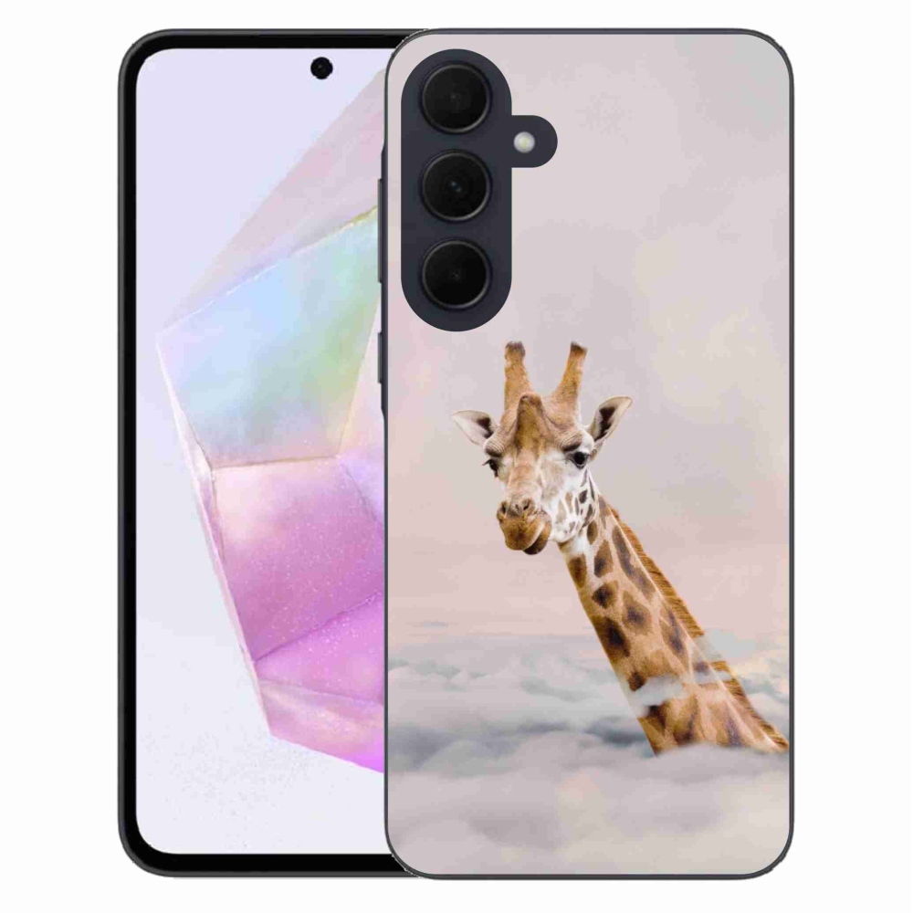 Zselés borítás mmCase Samsung Galaxy A35 5G - zsiráf a felhők között