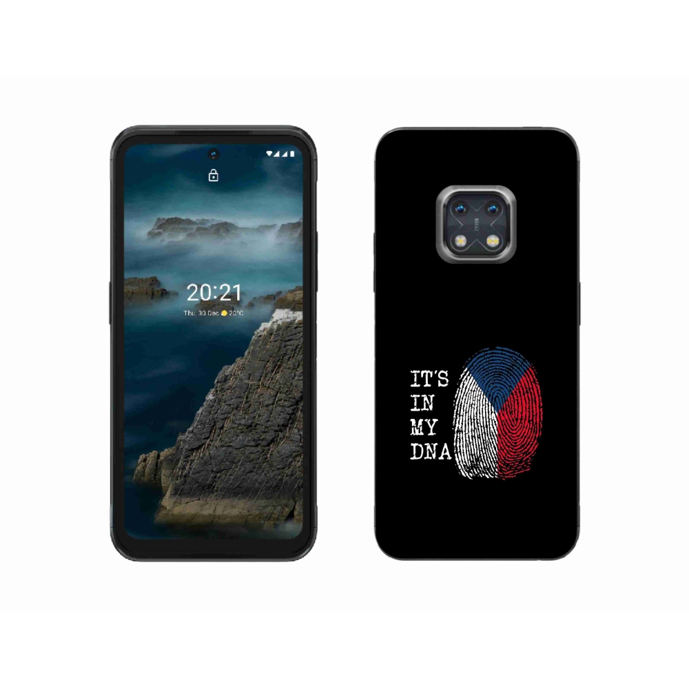 Zselés borítás mmCase a Nokia XR20 készülékhez - zászlós ujjlenyomat fekete háttérrel