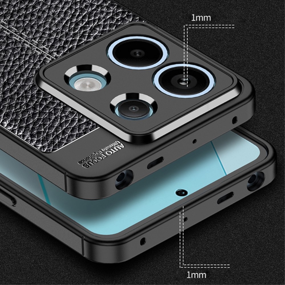 Litchi tartós zselés tok Xiaomi Redmi Note 13 Pro 5G/Poco X6 5G - fekete