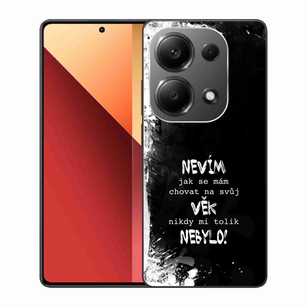 Gél borító mmCase a Xiaomi Redmi Note 13 Pro 4G/Poco M6 Pro - vicces szöveg 14 fekete háttérrel