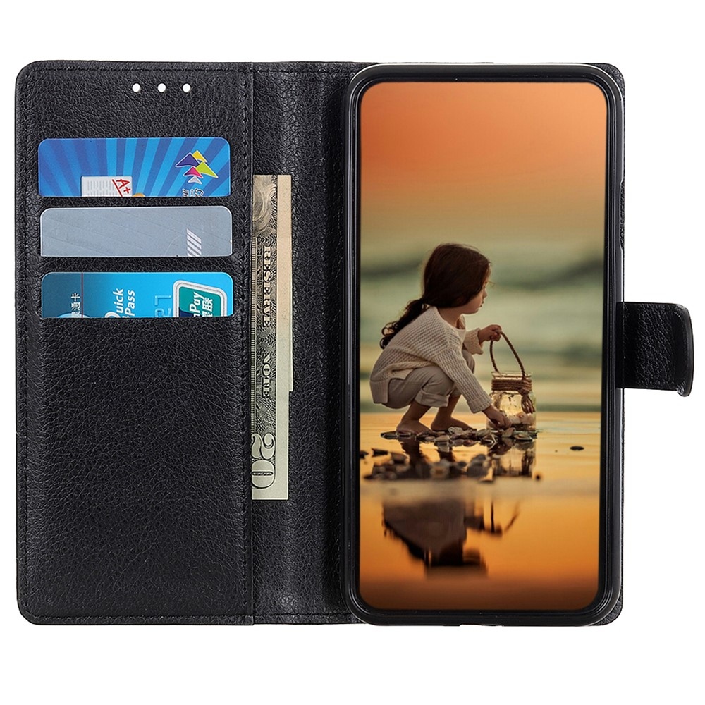 Litchie könyvtáska Honor X8b-hez - fekete