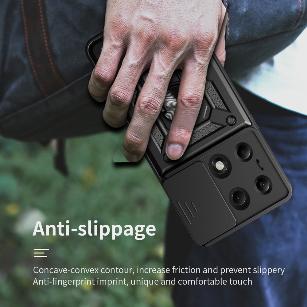 Tartós csúszásbiztos borító Xiaomi Redmi Note 13 Pro 4G/Poco M6 Pro - fekete