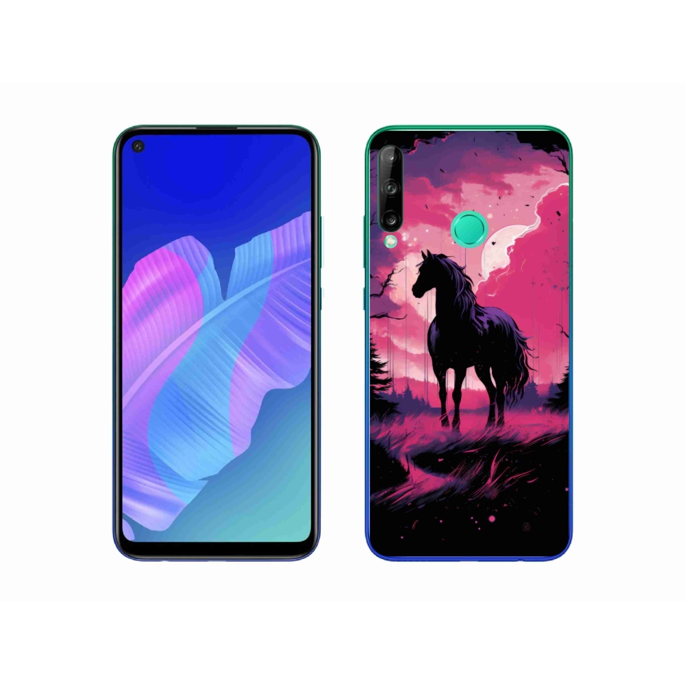 Zselés borítás mmCase a Huawei P40 Lite E - fekete rajzfilm ló 1