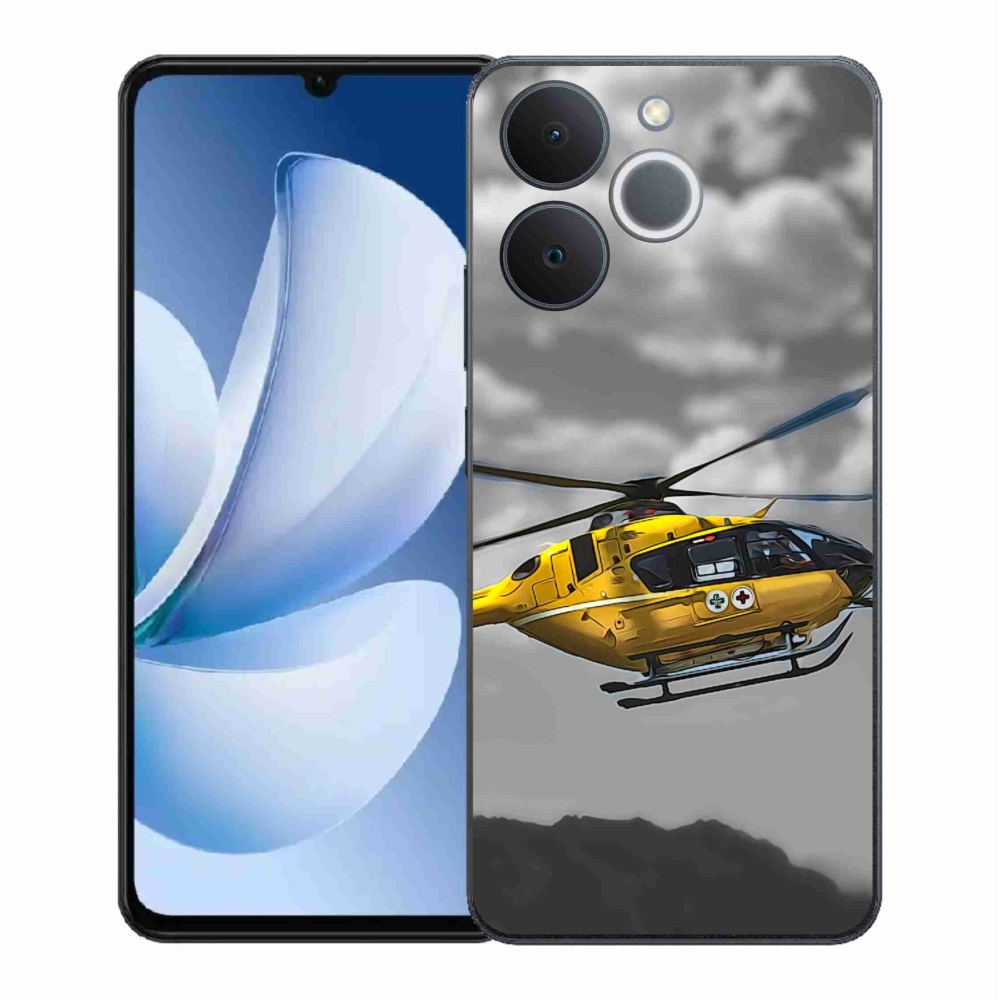 Zselés borítás mmCase a Realme Note 70T készülékhez - sárga helikopter