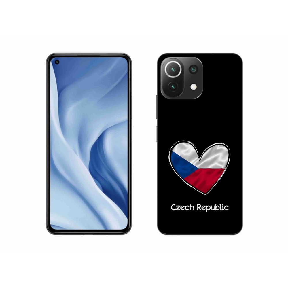 Gél borítás mmCase a Xiaomi Mi 11 Lite 4G/5G készülékhez - szív zászló fekete háttérrel