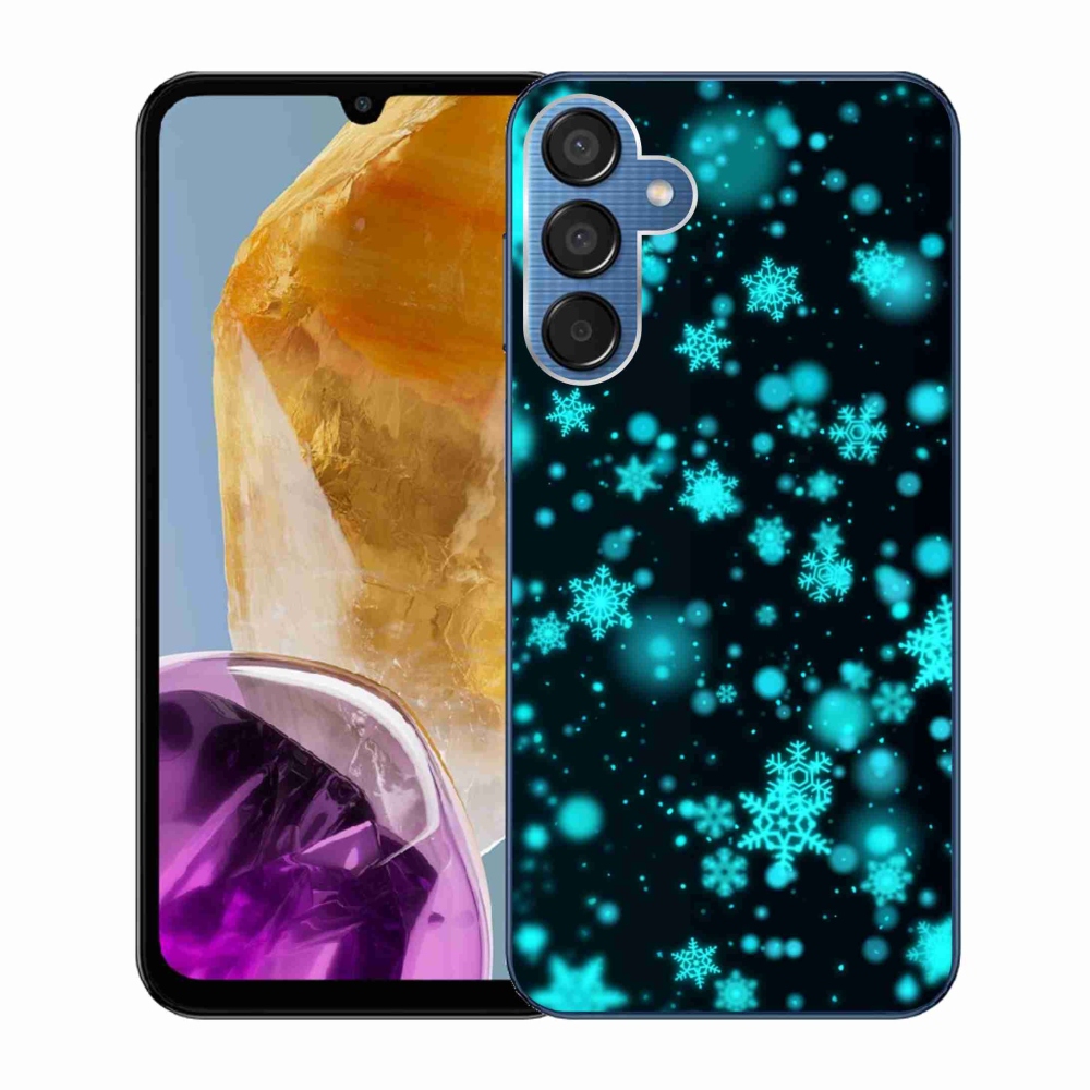 Gél védőhuzat mmCase Samsung Galaxy M15 5G - hópelyhek 1