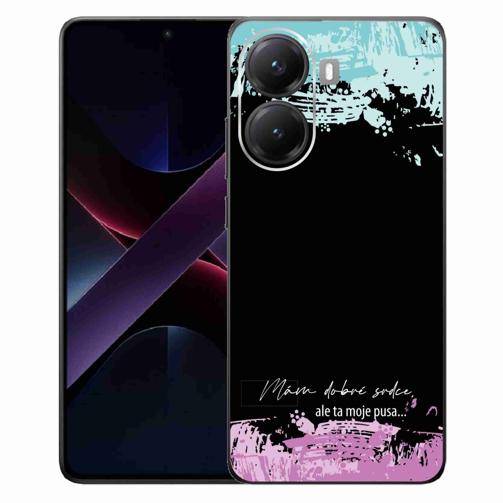 Gél borító mmCase a Xiaomi Poco X7 Pro 5G-hez - vicces szöveg 3 fekete háttérrel