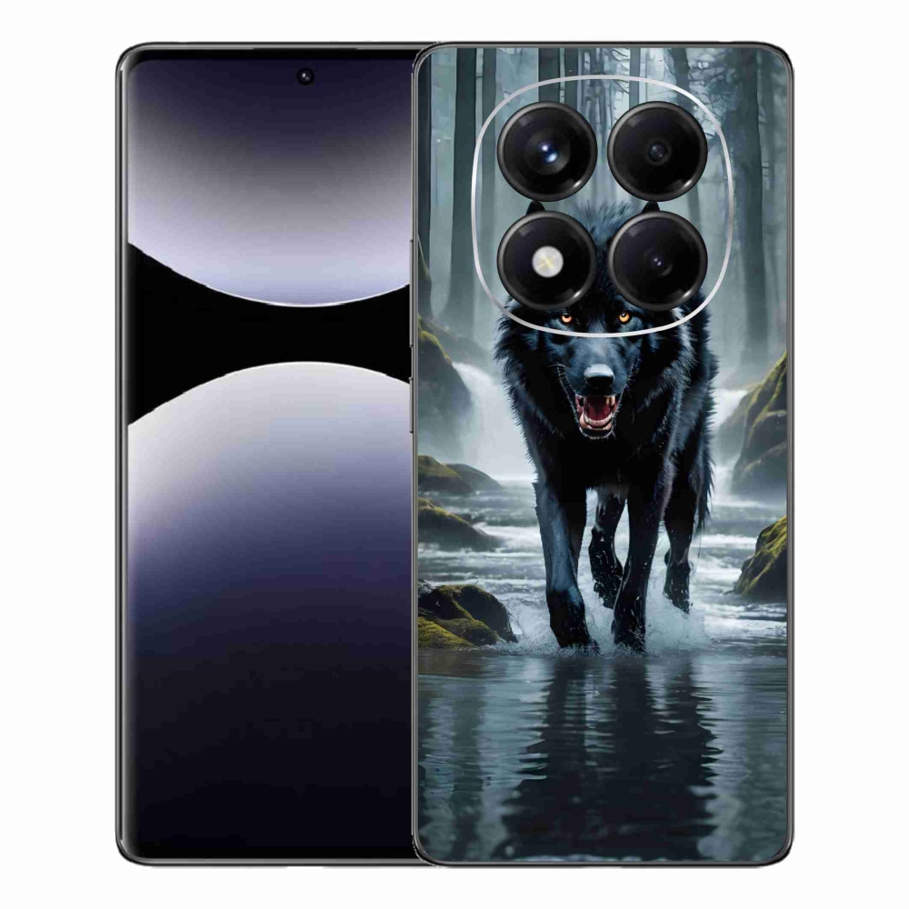 Gél borítás mmCase a Xiaomi Redmi Note 14 Pro számára - fekete farkas