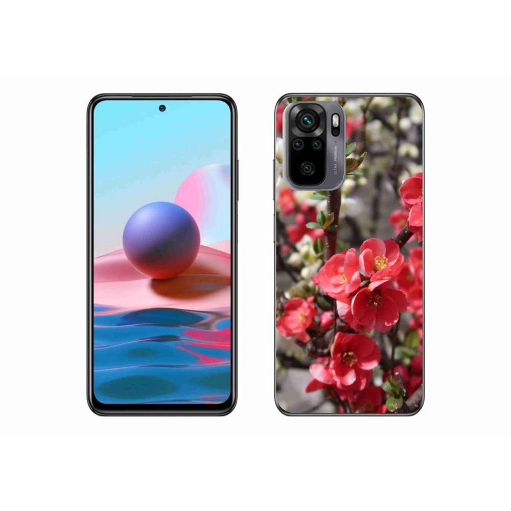 Gél borítás mmCase a Xiaomi Redmi Note 10S-hez - piros virágok