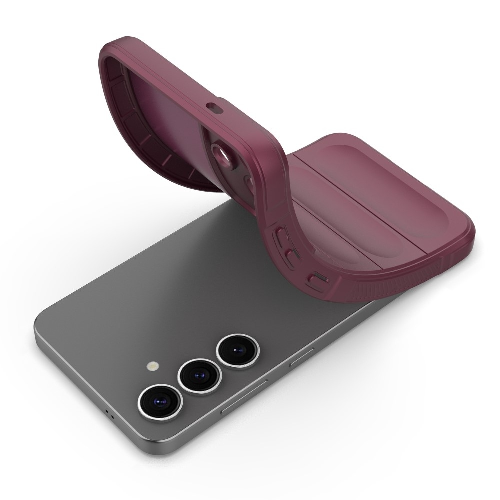 Rugg tartós zselés tok Samsung Galaxy S25+ készülékhez - bordó színben