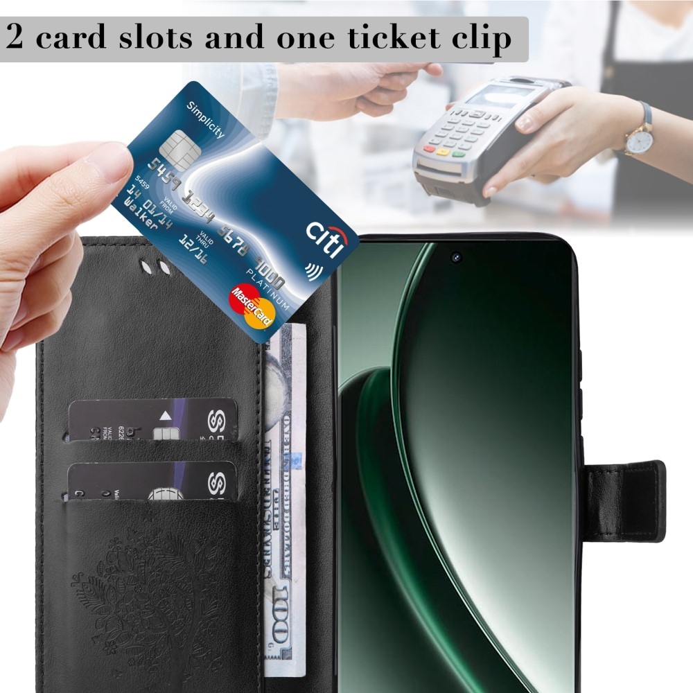 Fa könyvtáska a Realme GT 6 5G/GT 6T 5G számára - fekete