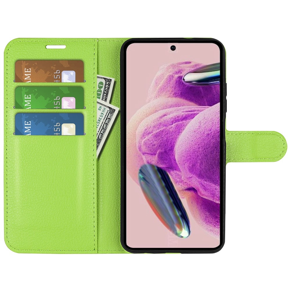 Litchi könyv tok Xiaomi Redmi Note 12S-hez - zöld