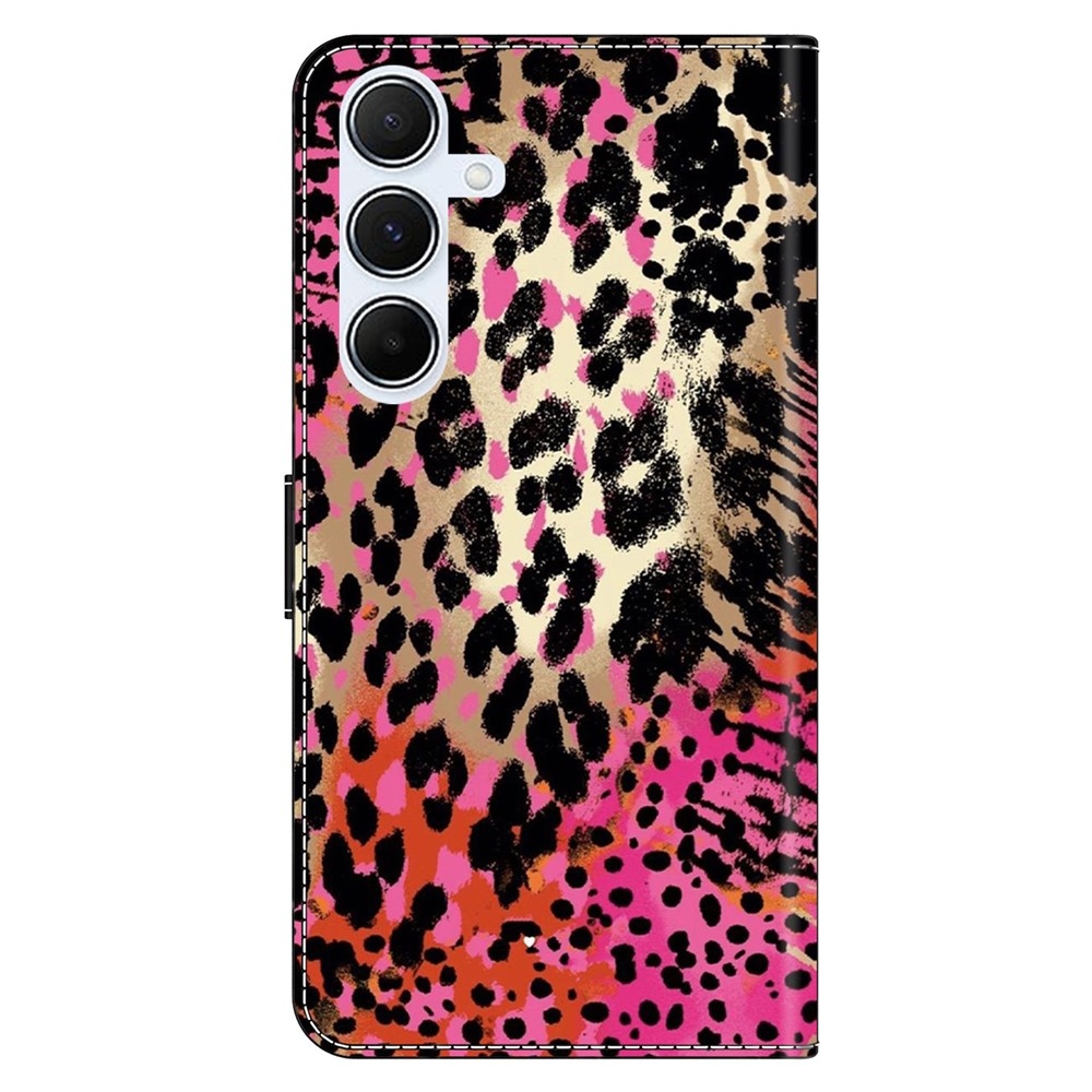 Határozottan könyves tok Samsung Galaxy A17 4G/5G/A26 5G - fekete és rózsaszín pöttyökkel