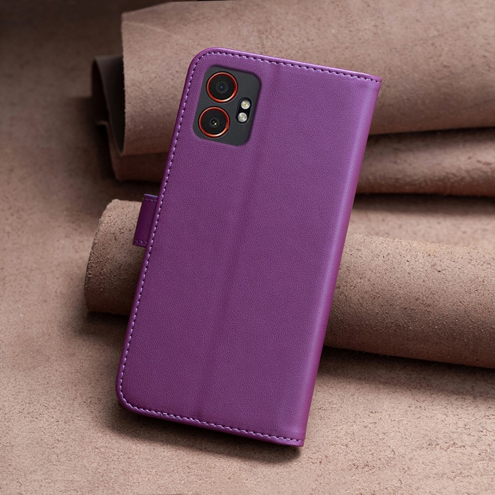 BNF könyvtáska Samsung Galaxy Xcover 7 Pro készülékhez - sötétlila