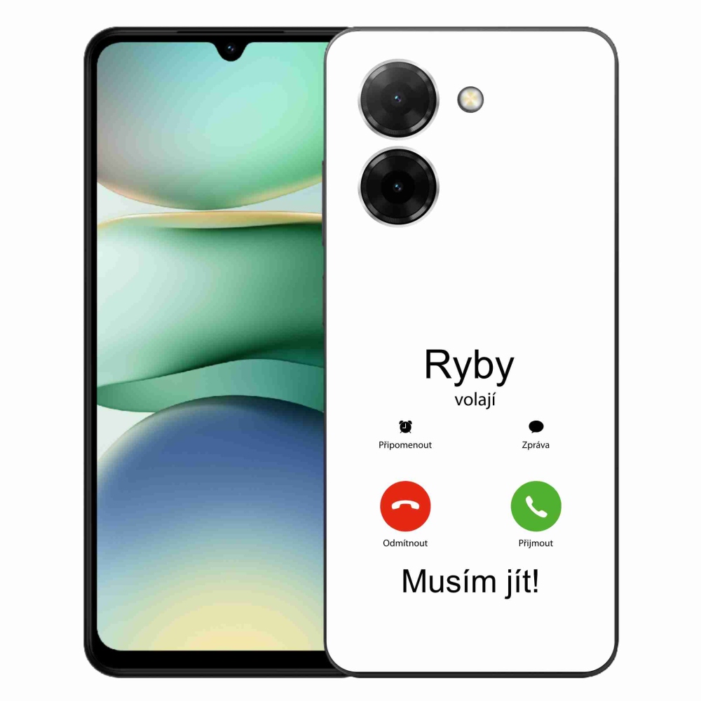 Gél borító mmCase a Xiaomi Redmi A5 (171.7x77.8x8.3mm) - hal hívás fehér háttérrel