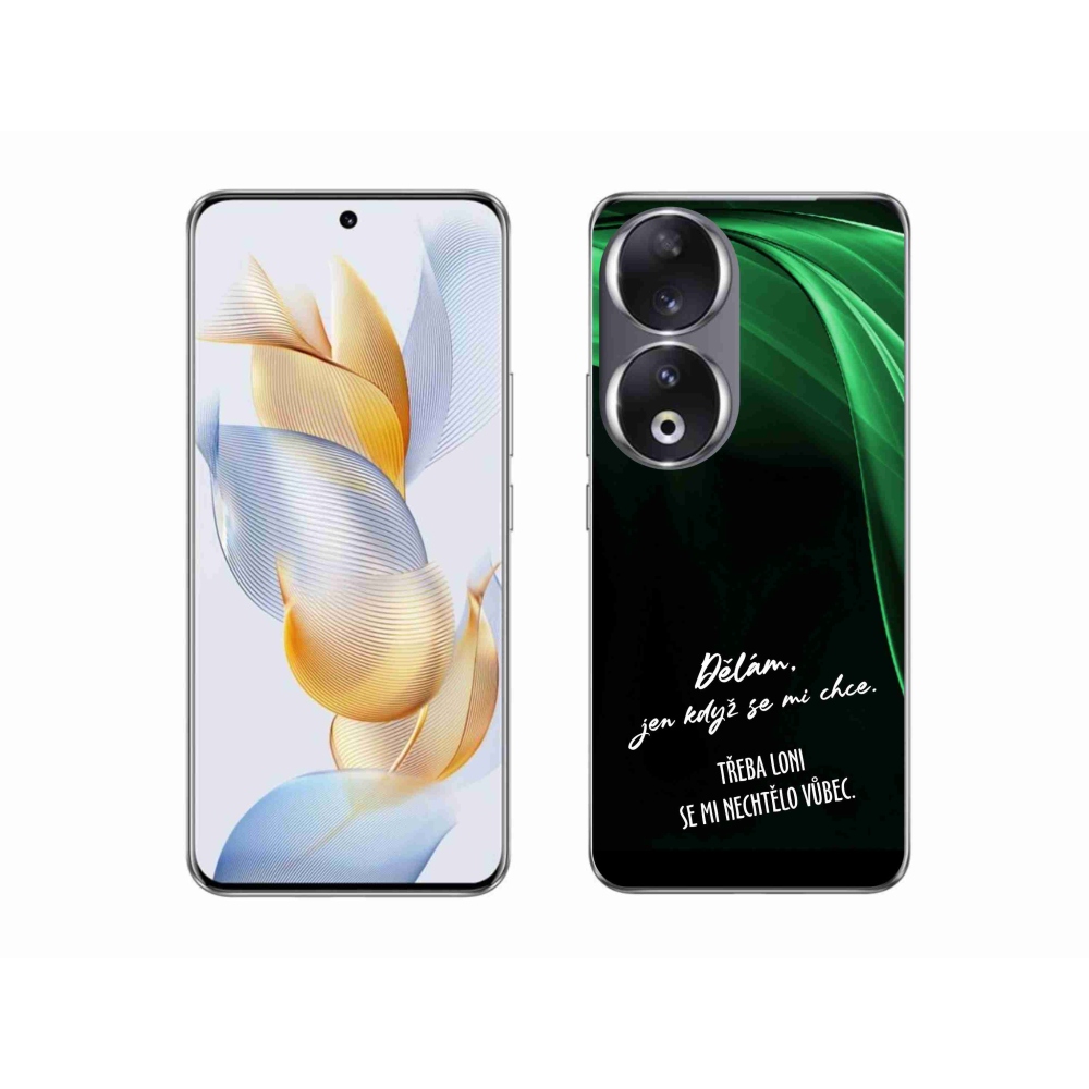 Gél borító mmCase a Honor 90 készülékhez - vicces szöveg 12 fekete háttér