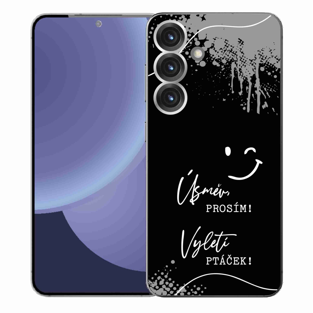 Gél borító mmCase Samsung Galaxy S25+ - vicces szöveg 4 fekete háttérrel