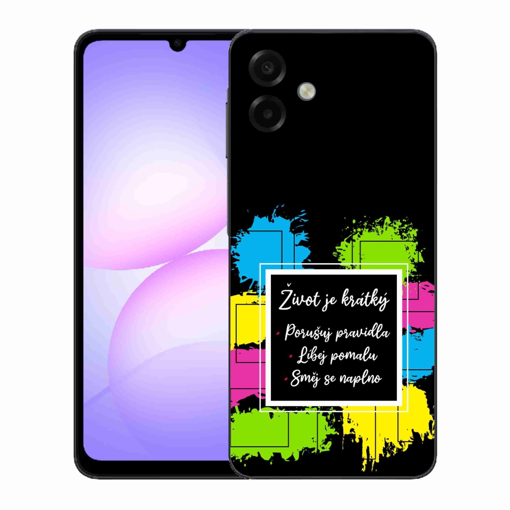 Gél borítás mmCase Samsung Galaxy A07 4G - idézet 5 fekete háttérrel