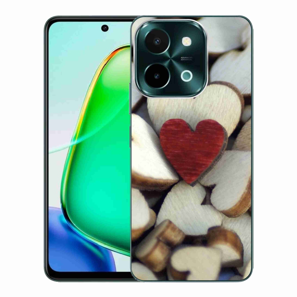Gél borítás mmCase a Vivo Y28-hoz - gravírozott piros szív
