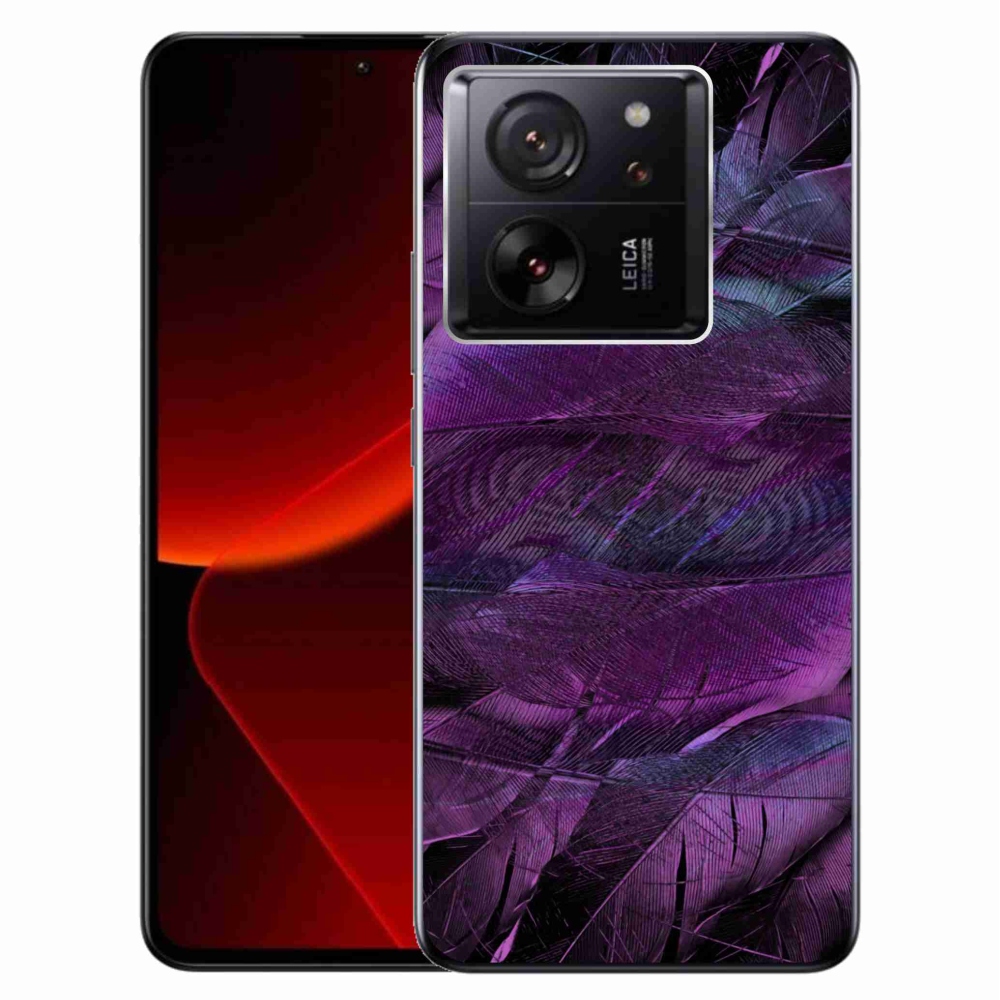 Zselés borítás mmCase a Xiaomi 13T/13T Pro készülékhez - lila tollak