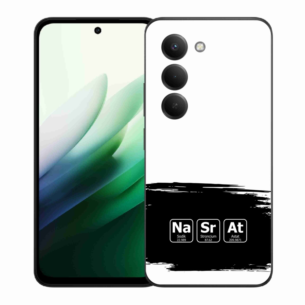 Gél borító mmCase a Xiaomi Redmi 15 5G - kémiai elemek fekete és fehér háttérrel