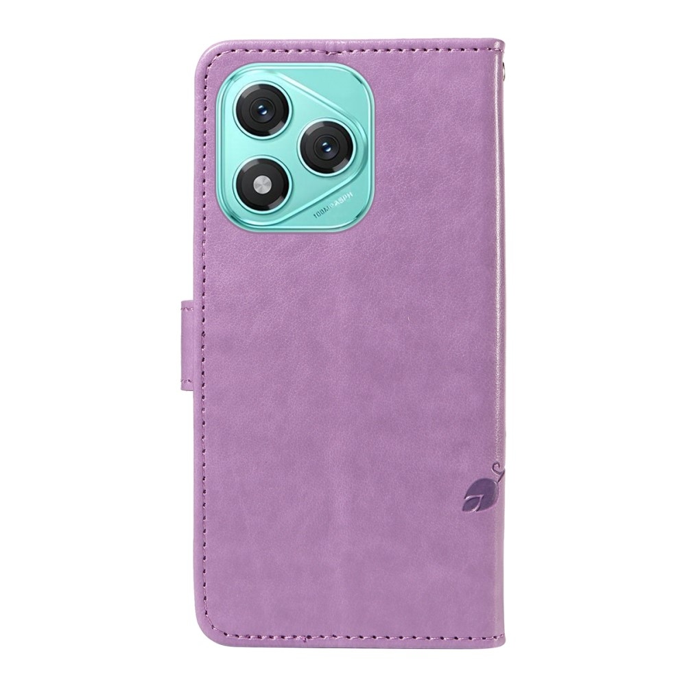 Virágok könyvtáska Honor 400 Lite-hoz - világos lila