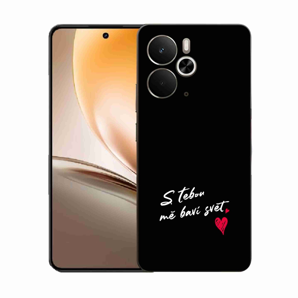 Gél borító mmCase a Realme 14 5G/14T 5G készülékhez - szerelmes szöveg 1 fekete háttér