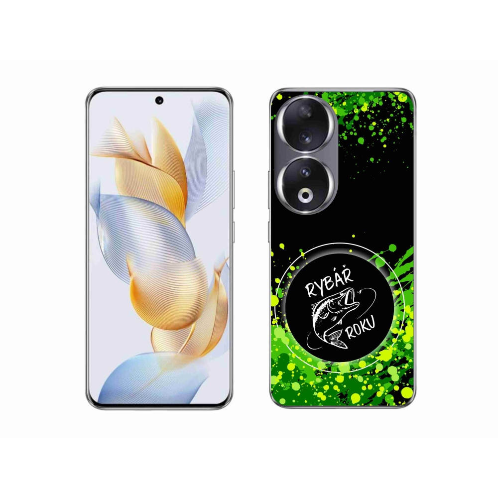 Zselés borító mmCase a Honor 90 számára - az év horgásza fekete háttérrel