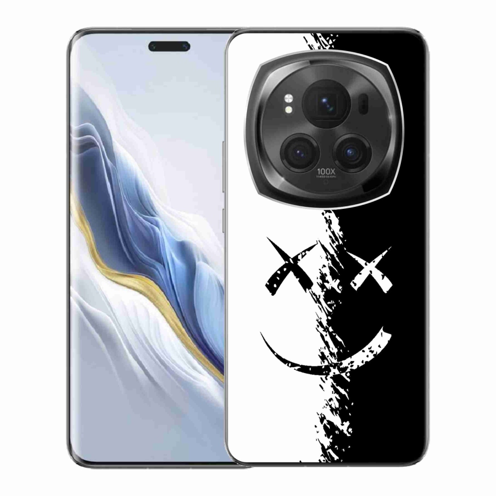 Zselés borítás mmCase a Honor Magic 6 Pro 5G készülékhez - fekete-fehér mosolygó