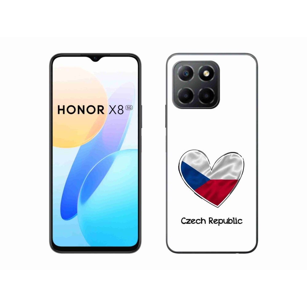 Gél borító mmCase a Honor X8 5G/Honor 70 Lite 5G készülékhez - szív zászló fehér háttérrel