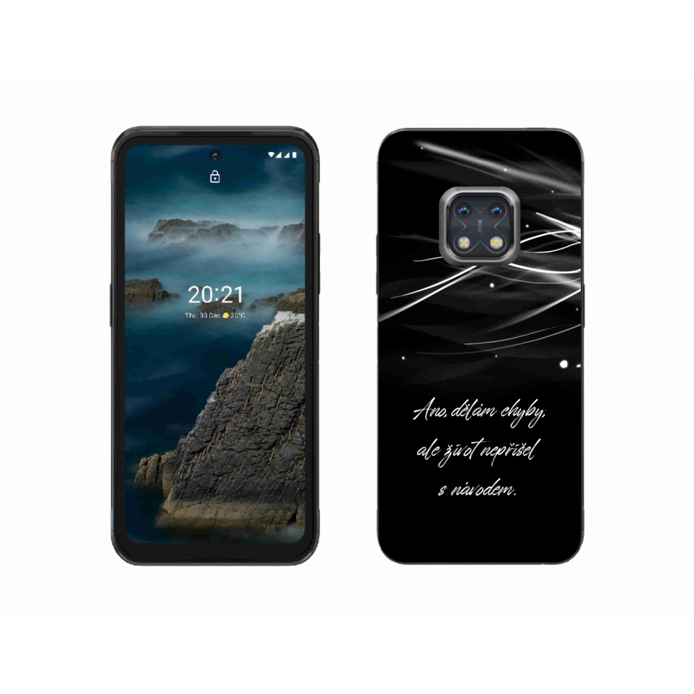 Zselés borítás mmCase a Nokia XR20 készülékhez - idézőjelben fekete háttérrel