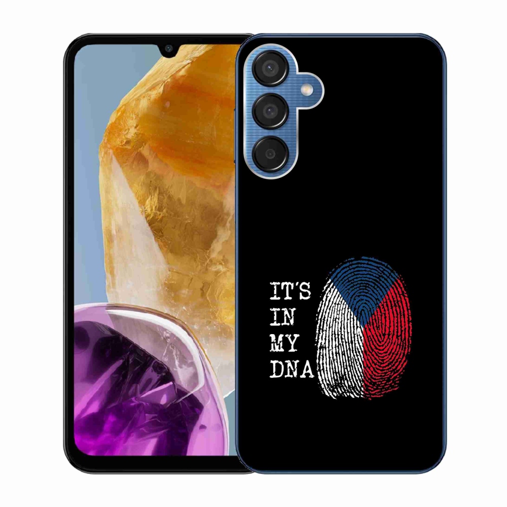 Gél borító mmCase Samsung Galaxy M15 5G - zászlós ujjlenyomat fekete háttérrel