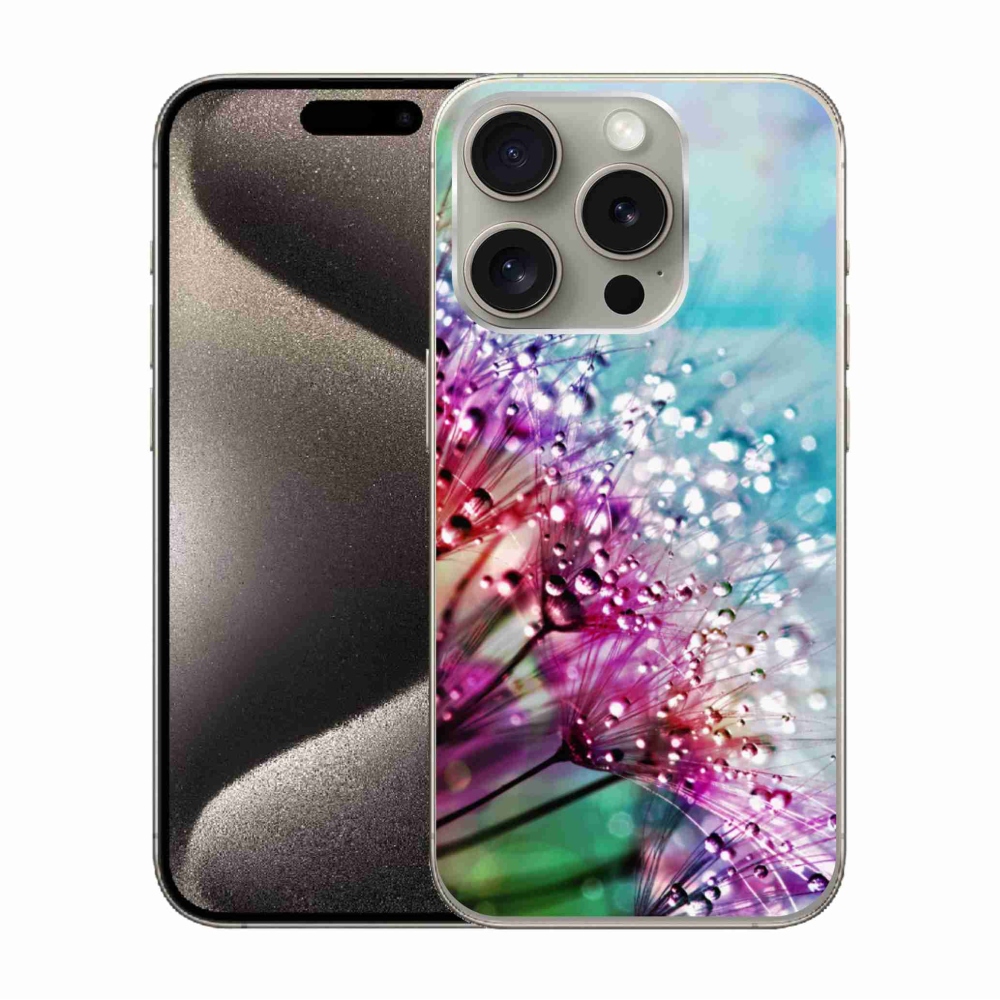 Zselés borítás mmCase iPhone 15 Pro készülékhez - színes virágok