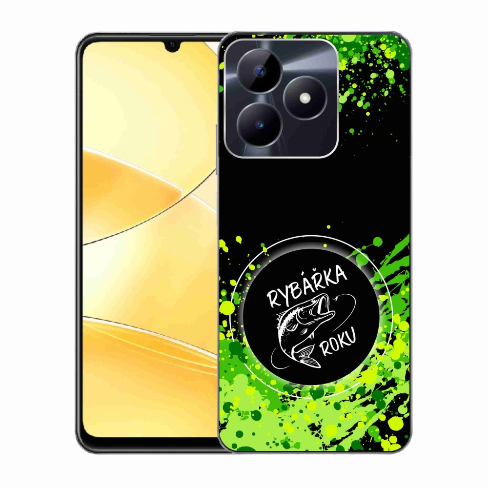 Gél borító mmCase a Realme C51/C53 készülékhez - az év halásznője fekete háttérrel