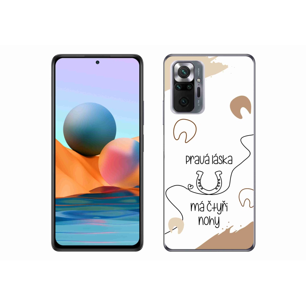 Gél borítás mmCase a Xiaomi Redmi Note 10 Pro készülékhez - ló motívum fehér háttérrel