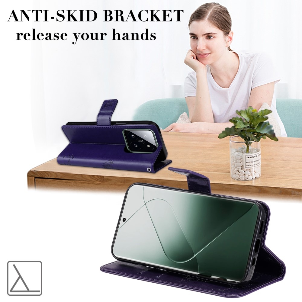 Fák könyve tok Xiaomi 14 Pro - sötétlila