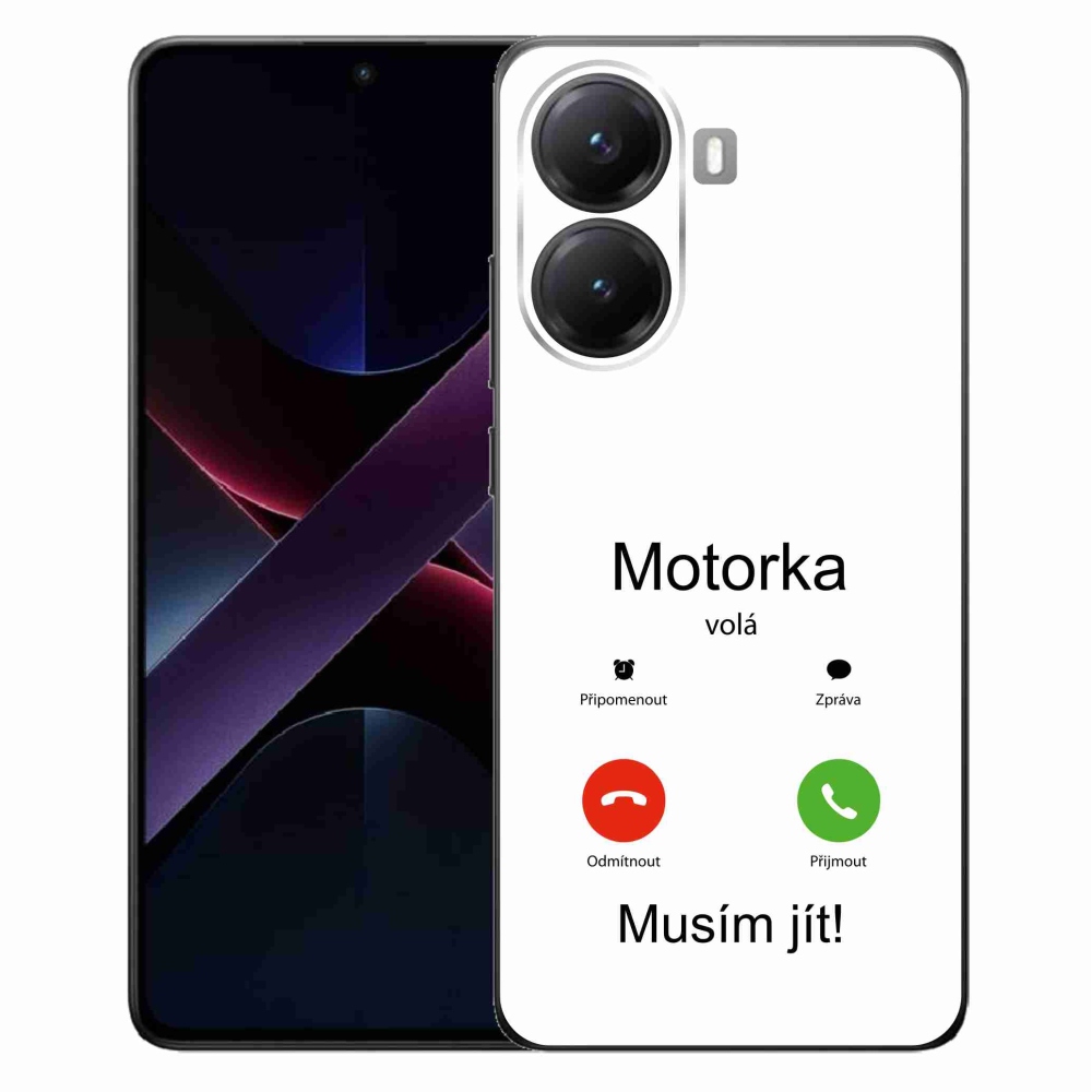 Gél borítás mmCase a Xiaomi Poco X7 Pro 5G-hez - motoros hívások fehér háttérrel