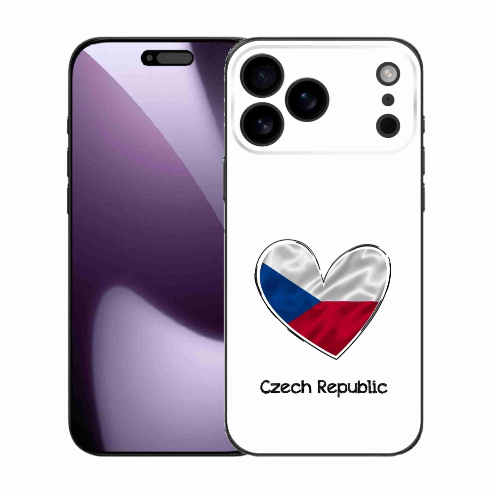 Zselés borítás mmCase iPhone 17 Pro Max készülékhez - zászlós szív fehér háttérrel