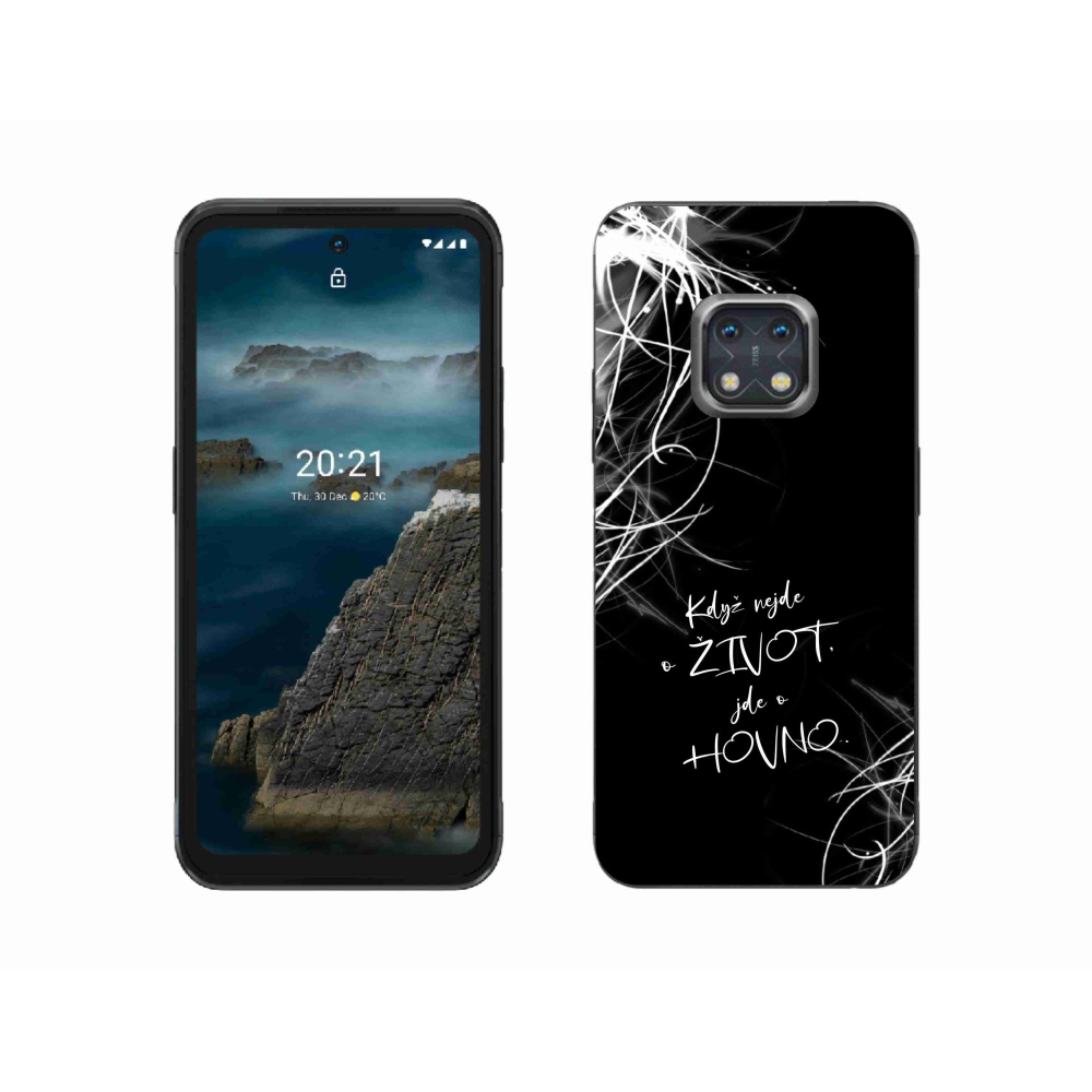 Zselés borítás mmCase a Nokia XR20 készülékhez - hokihívások fekete háttérrel