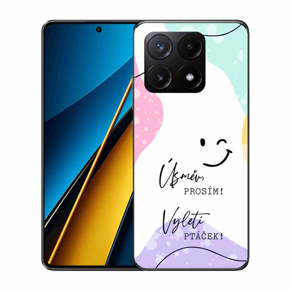 Gél borító mmCase a Xiaomi Poco X6 Pro 5G-hez - vicces szöveg 4 fehér háttérrel