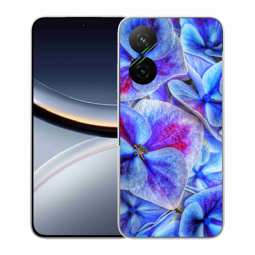 Gél borító mmCase a Xiaomi Poco F7 5G-hez - kék virágok 1