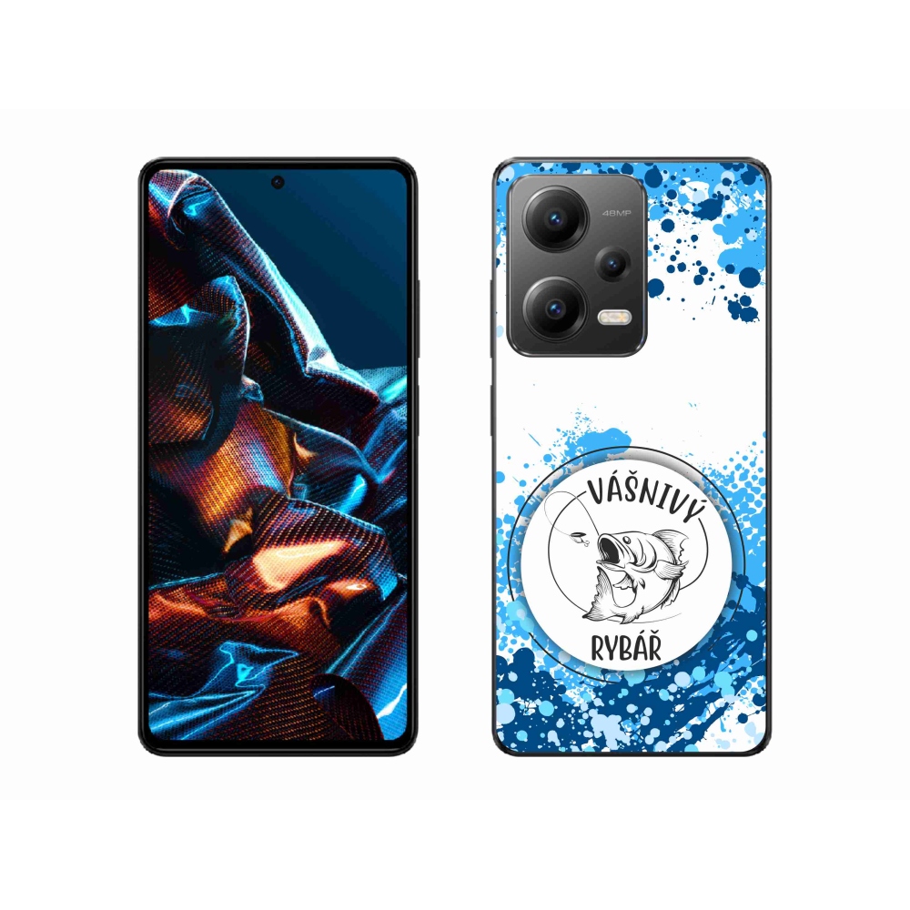 Gél borító mmCase a Xiaomi Redmi Note 12 Pro 5G számára - szenvedélyes halász fehér háttérrel