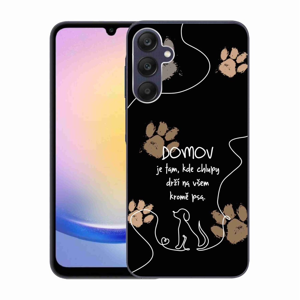 Gél borítás mmCase Samsung Galaxy A25 5G - kutya motívum fekete háttérrel