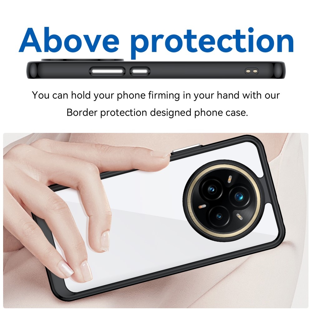 Gél tok fix hátlappal a Realme 14 Pro+ 5G készülékhez - fekete