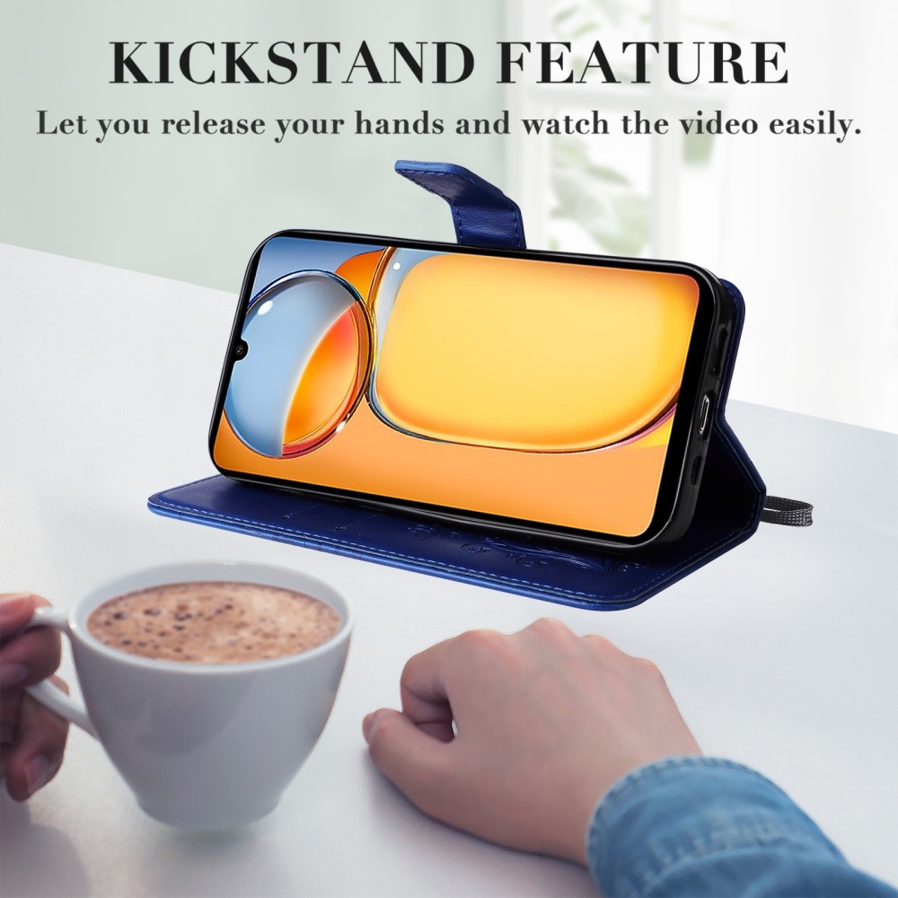 Nagy pillangó könyv tok Xiaomi Poco C65/Redmi 13C - kék