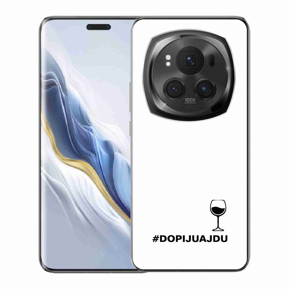 Gél borítás mmCase a Honor Magic 6 Pro 5G készülékhez - bor motívum fehér háttérrel